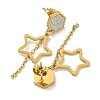 Ion Plating(IP) 304 Stainless Steel Star Dangle Stud Earrings EJEW-G400-42G-02-2