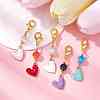 Alloy Enamel Heart Pendants Decorations HJEW-JM01586-4