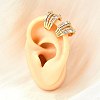 Brass Micro Pave Clear Cubic Zirconia Cuff Earrings EJEW-F370-14G-2