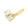 Brass Micro Pave Clear Cubic Zirconia European Dangle Charms KK-F904-17G-2
