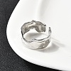 304 Stainless Steel Open Cuff Rings for Women RJEW-H261-11P-3