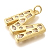 Brass Micro Pave Clear Cubic Zirconia Pendants KK-G521-01G-M-2