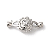 Rack Plating Brass Micro Pave Clear Cubic Zirconia Fold Over Clasps KK-A222-07P-1