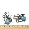 Synthetic Turquoise Octopus Brooch G-Z050-01B-3