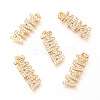 Brass Micro Pave Clear Cubic Zirconia Pendants LS-ZIRC-O036-04G-1