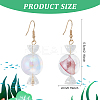 2 Pairs 2 Colors Lace Inside Glass Candy Ball Dangle Earrings EJEW-FI0001-15-2