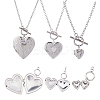 9Pcs 3 Styles 304 Stainless Steel Textured Cable Chain Necklaces NJEW-HS00004-1