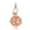Golden Plated Brass Hollow Round Cage Pendants KK-J226-14G-1
