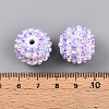 Stripe Pattern Resin AB Rhinestone Round Beads RESI-S313-18x20-16-3