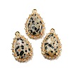 Natural Dalmatian Jasper Faceted Pendants G-M431-13G-02-1