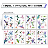 8Pcs 8 Styles Rectangle Plastic Window Stickers DIY-WH20015-003-2