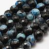 Faceted Natural Fire Crackle Agate Beads Strands G-F447-10mm-A14-1