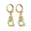 Brass Clear Cubic Zirconia Hoop Earrings EJEW-M045-01A-1