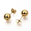 304 Stainless Steel Ball Stud Earrings EJEW-C501-10E-3