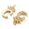 Brass Micro Pave Clear Cubic Zirconia Pendants KK-G498-01C-02-2