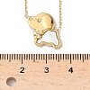 304 Stainless Steel White Enamel & Crystal Rhinestone Dog Pendant Necklaces for Women NJEW-M101-03G-5