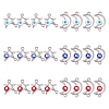 DICOSMETIC 24Pcs 6 Styles 304 Stainless Steel Enamel Connector Charms STAS-DC0010-36-1