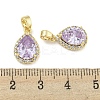 Brass with Cubic Zirconia Charms KK-Q820-10G-3