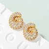 Brass Micro Pave Cubic Zirconia Stud Earrings EJEW-Z091-04G-G-1