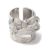 Alloy Rhinestone Bowknot Wide Open Cuff Rings for Women RJEW-S412-07P-3