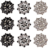12Pcs 3 Colors 1-Hole Alloy Rhinestone Shank Buttons BUTT-GF0003-64-1