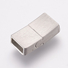 Tarnish Resistant 304 Stainless Steel Magnetic Clasps with Glue-in Ends STAS-E144-062P-2