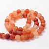 Frosted Natural Red Agate Beads Strands G-F372-6mm-2