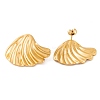 Ion Plating(IP) Shell Shape 304 Stainless Steel Stud Earrings for Women EJEW-L272-021G-2
