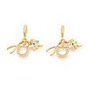 Brass Micro Pave Cubic Zirconia European Dangle Charms KK-N271-15G-1
