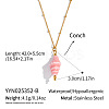 Conch Shell Shape Pendant 304 Stainless Steel Satellite Chain Necklaces for Women LD6500-2-1