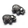 Rack Plating Brass Cubic Zirconia Beads ZIRC-S032-01B-2