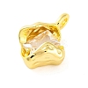 Brass Pave Clear Cubic Zirconia Pendants KK-Z051-01G-03-2