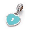 304 Stainless Steel European Dangle Charms OPDL-L013-38B-1