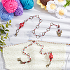 Alloy Christmas Reindeer Pendant Knitting Row Counter Chains HJEW-AB00089-02-4