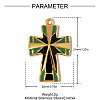 304 Stainless Steel Enamel Pendants STAS-OY006-27G-2