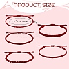 5Pcs 5 Style Nylon Thread Woven Braided Bracelets Set BJEW-SW00054-7