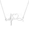 201 Stainless Steel Stethoscope Heartbeat Pendant Necklaces for Women WG4E3E7-02-3