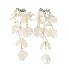 Alloy Glass Crystal Rhinestone Flower Dangle Stud Earrings EJEW-G439-01G-2