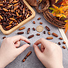 240Pcs 6 Style Retro Wooden Beads WOOD-GA0001-44-3