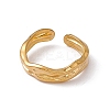 Ion Plating(IP) 304 Stainless Steel Twist Wave Open Cuff Ring for Women RJEW-C045-23G-2