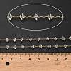Handmade 304 Stainless Steel Glass Beads Rondelle Link Chains CHS-B011-07G-3