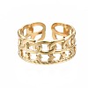 304 Stainless Steel Star Open Cuff Ring RJEW-T023-03G-1