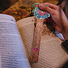 3Pcs 3 Styles Peony Flower Enamel Bookmarks AJEW-FH0004-51-5