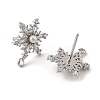 Brass Micro Pave Cubic Zirconia Stud Earring Findings KK-K371-34P-2