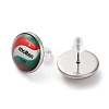 Sport Balls Glass & 304 Stainless Steel Stud Earrings for Women LS-EJEW-H005-01P-08-2