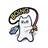 Fishing White Cat Enamel Pins JEWB-L024-01EB-03-1