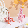2Pcs 2 Styles Bowknot Zinc Alloy with Polyester Bag Extension Chains FIND-GO0003-73-4