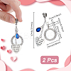 2Pcs Tibetan Style Alloy & Glass Flat Round Locket Pendants HJEW-UN00041-3