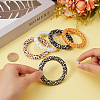 7Pcs 7 Colors Print Silicone Beads SIL-SC0001-86A-3