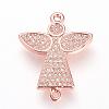 Long-Lasting Plated Brass Micro Pave Cubic Zirconia Links ZIRC-S053-17RG-1